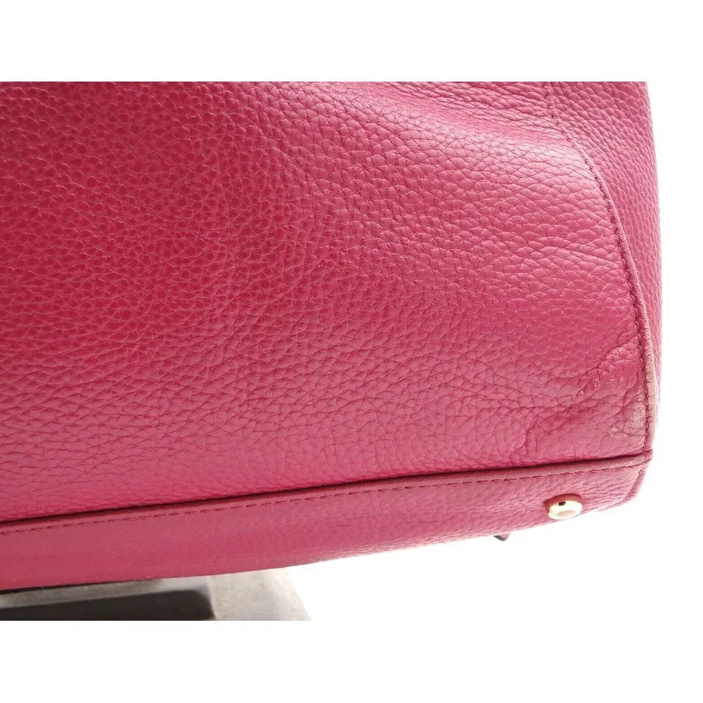 Kate Spade New York Laptop Tote Shoulder Bag‎ Magenta Leather 13L x14 H x 4.5 W
